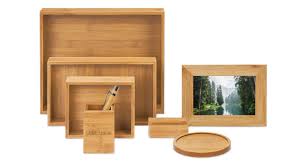 Bamboo Desk Organizer Set